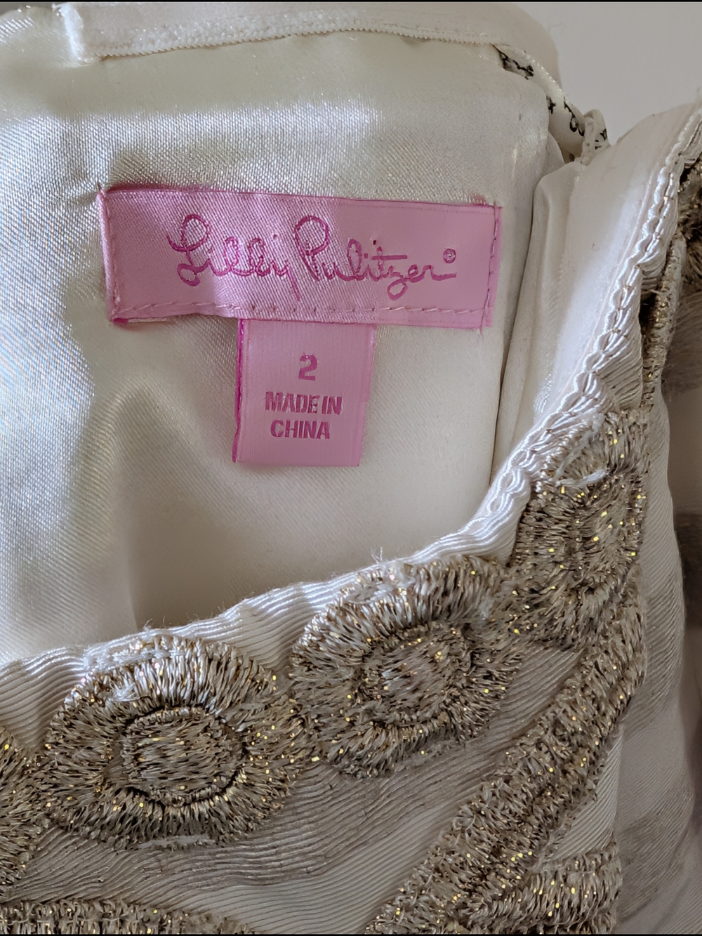 Lilly Pulitzer blossom gold and White & Light Gold Beaded Strapless Mini Dress - Picture 5 of 5